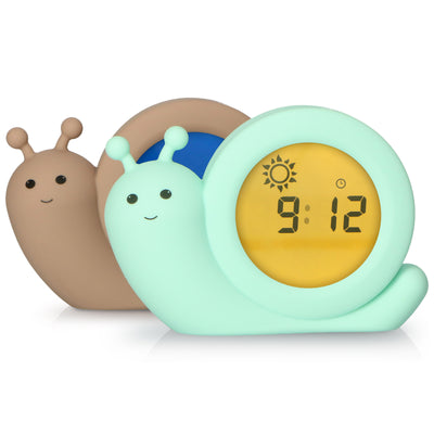 Alecto Baby BC110GN SIMON - Sleep trainer, night light and alarm clock, snail, mint green