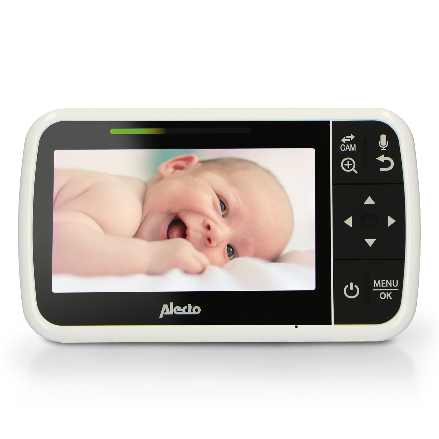 Alecto DVM149GN - Babyfoon met camera en 4.3" kleurenscherm, wit/groen