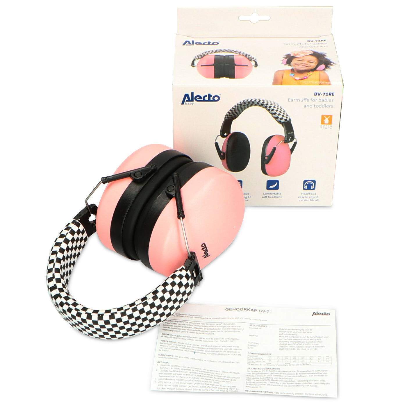 Alecto BV-71RE - Earmuffs for children, pink