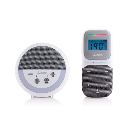 Alecto DBX150 - Premium Full Eco DECT audio baby monitor with projector, display, night light and lullabies - White/Grey