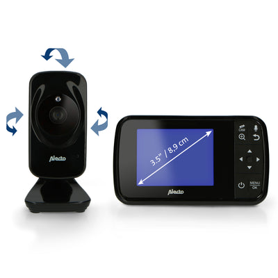 Alecto DVM135BK - Video baby monitor with 3.5" colour display, black