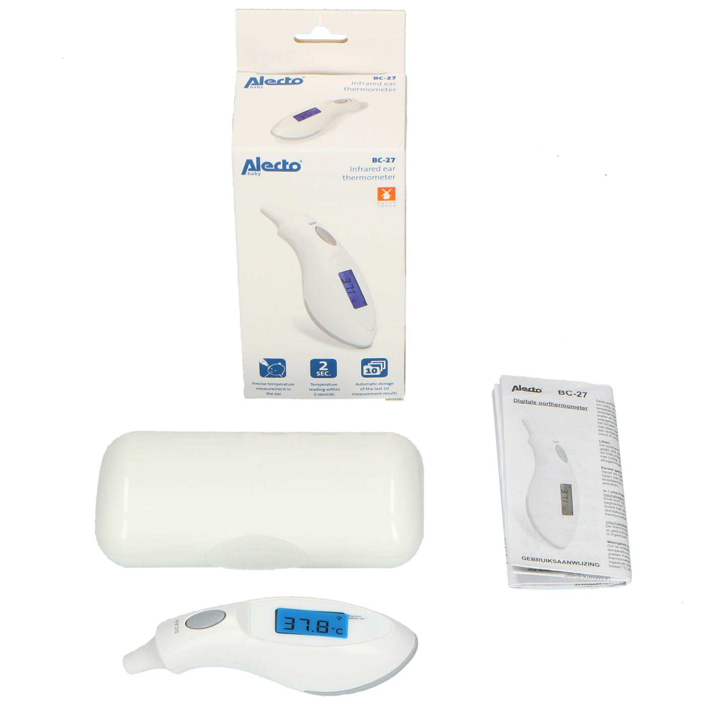 Alecto BC-27 - Infrared ear thermometer, white