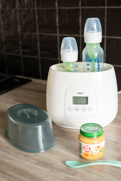 Alecto BW700TWIN - Snelle digitale duo flessenwarmer voor opwarmen, sterilisatie en ontdooien, wit