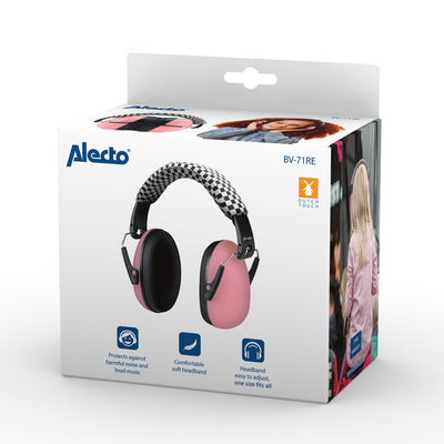 Alecto BV-71RE - Protection auditive pour les enfants - Rose