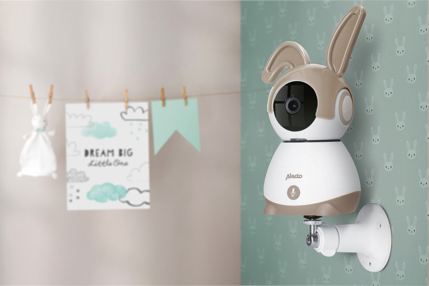 Alecto SMARTBABY10BE - Wifi babyfoon met camera, wit/taupe