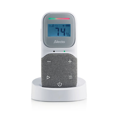 Alecto DBX140 - Moderne Full Eco audio babyfoon met heldere DECT-geluidskwaliteit, lange stand-by tijd en nachtlampje - Wit/Grijs