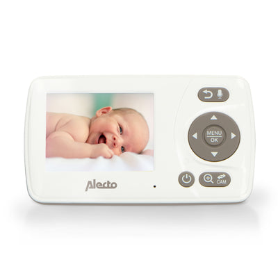 Alecto DVM-71 - Babyphone avec caméra et écran couleur 2.4", blanc/taupe