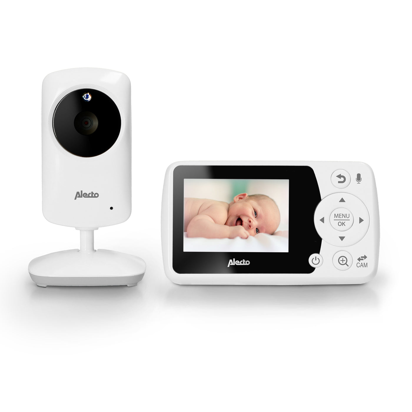 Alecto BO64 - Baby monitor with camera and 2.4" color screen - White