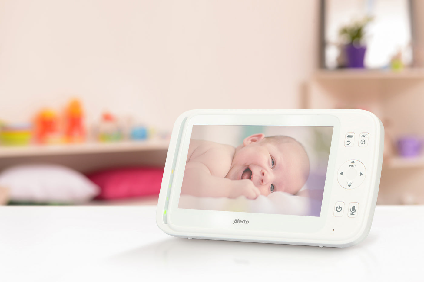 Alecto DVM-275 - Babyfoon met camera en 5" kleurenscherm, wit