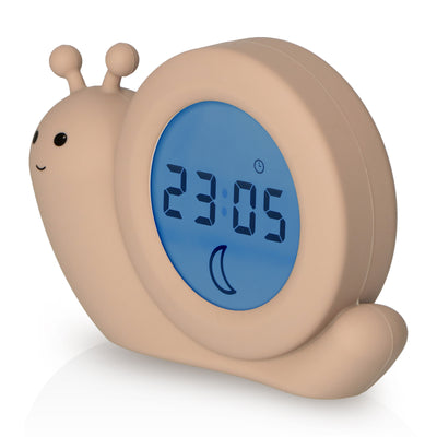 Alecto Baby BC110BE SIMON - Sleep trainer, night light and alarm clock, snail, taupe