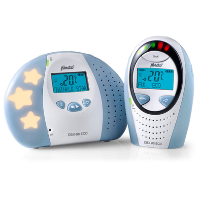 Alecto DBX-88 ECO - Babyphone Full Eco DECT avec écran, blanc/blue