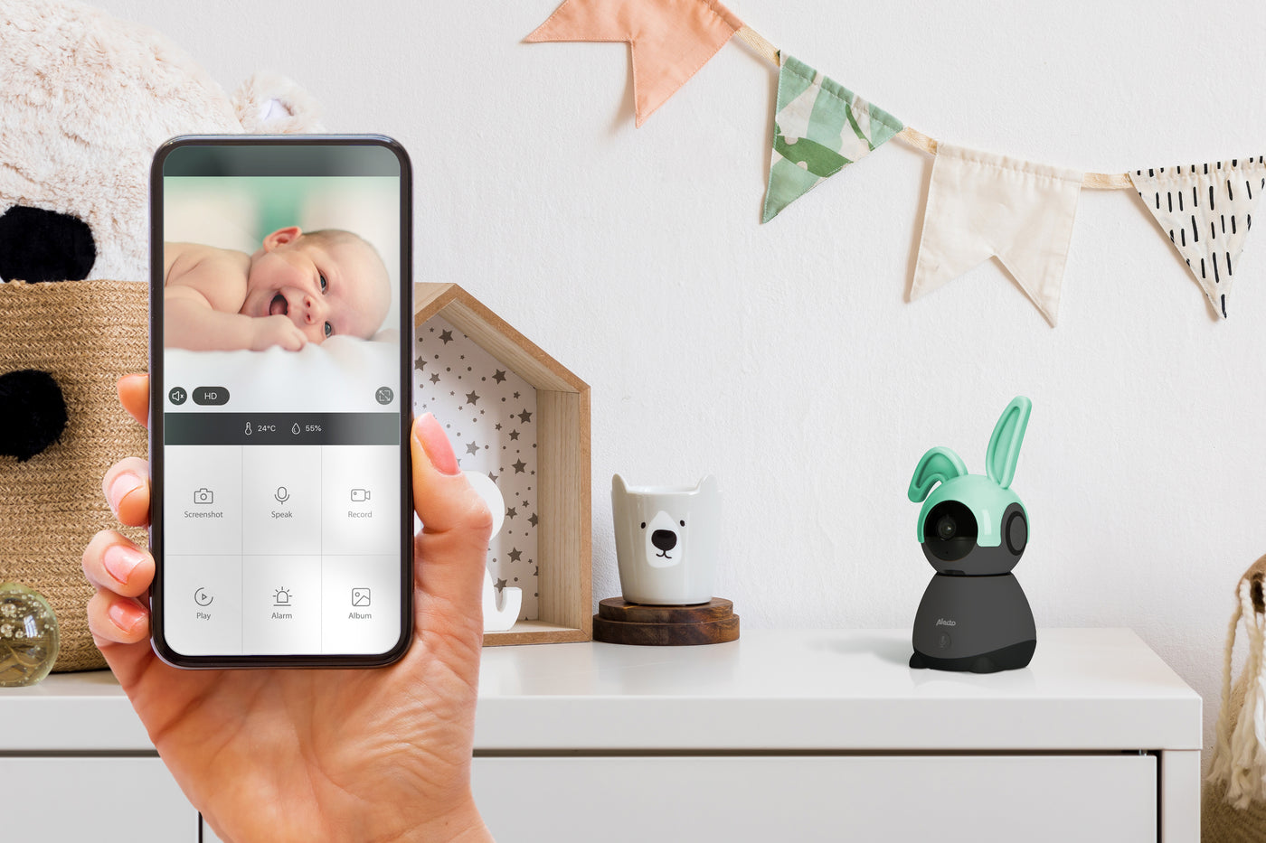 Alecto SMARTBABY10BK - Babyphone Wi-Fi avec caméra - Noir