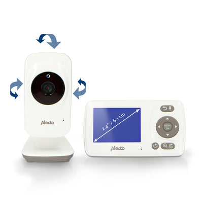 Alecto DVM-71 - Video baby monitor with 2.4" colour display, white/taupe