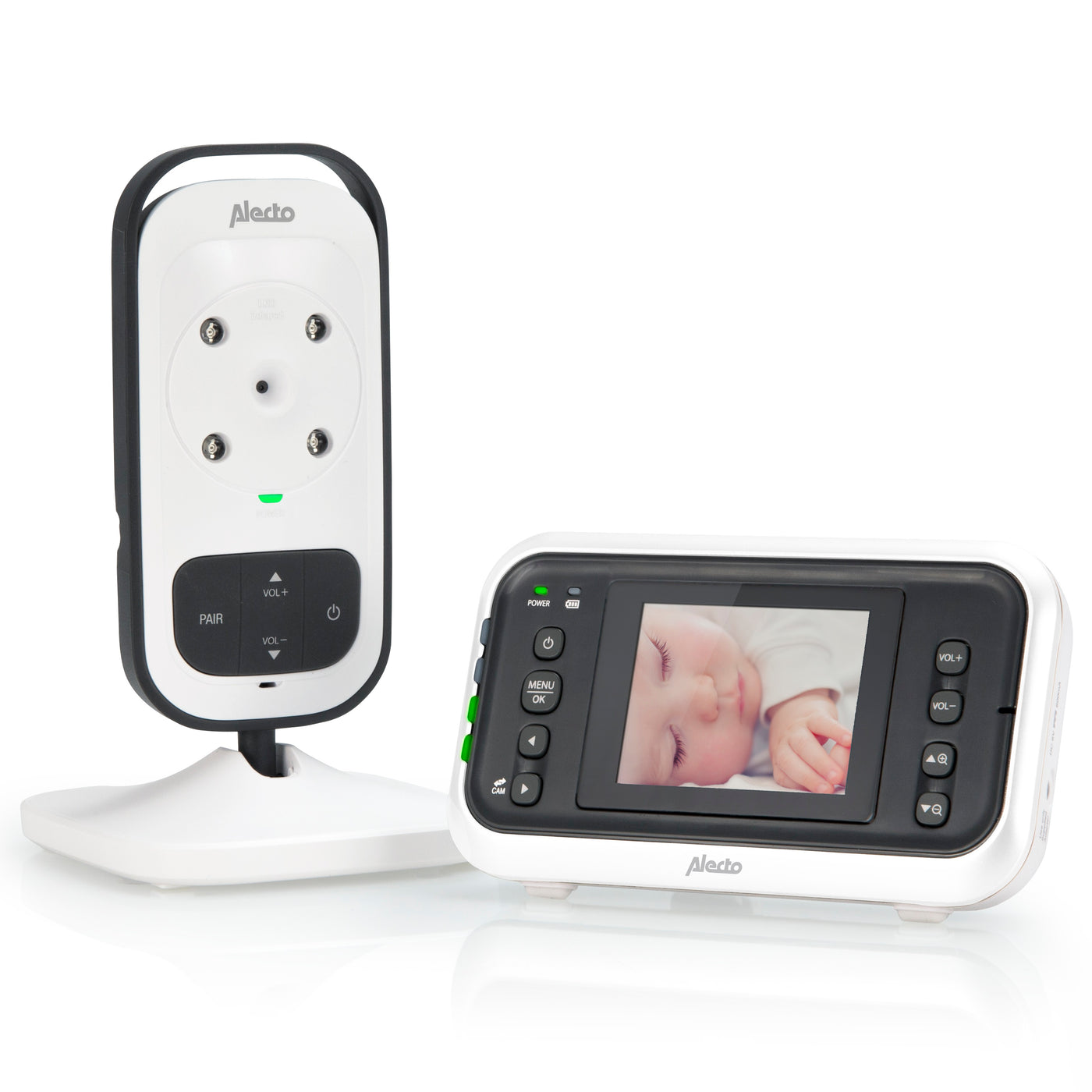 Alecto DVM-75 - Video baby monitor with 2.4" colour display, white/anthracite