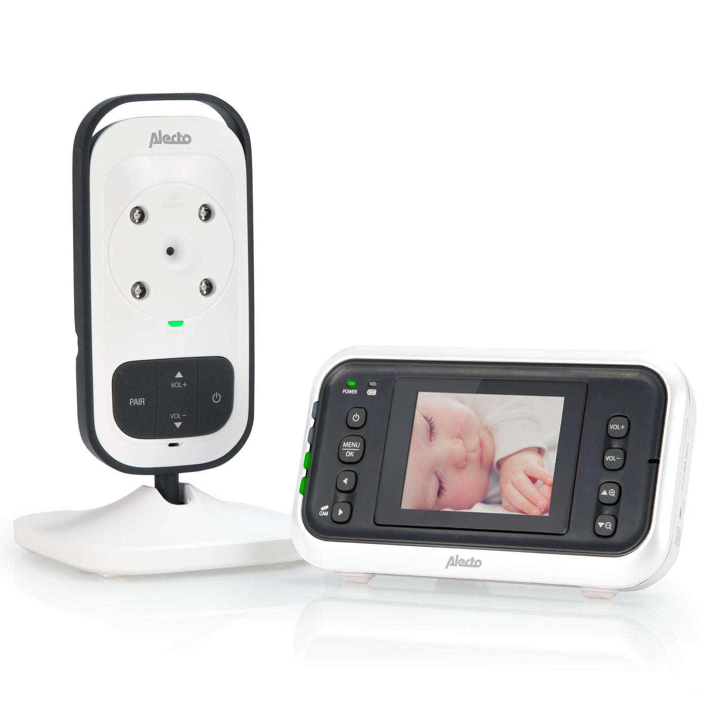 Alecto DVM-75 - Babyphone avec caméra et écran couleur 2.4", blanc/anthracite