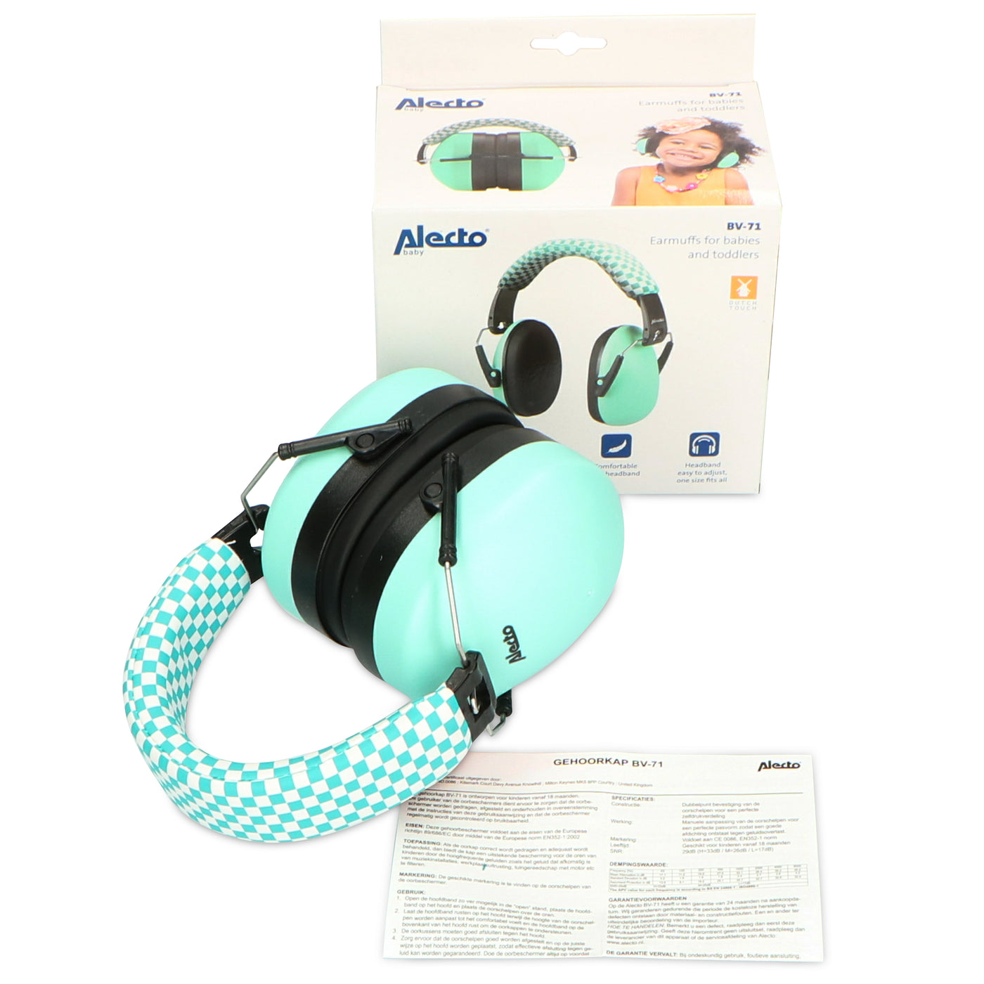 Alecto BV-71 - Earmuffs for babies and toddlers, green