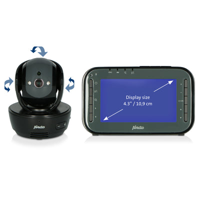 Alecto DVM200MBK - Video baby monitor with 4.3" colour display, black