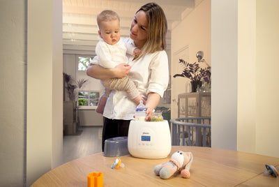 Alecto BW700TWIN - Snelle digitale duo flessenwarmer voor opwarmen, sterilisatie en ontdooien, wit