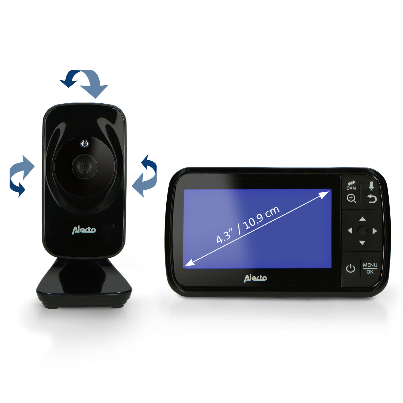 Alecto DVM149 - Video baby monitor with 4.3" colour display, black