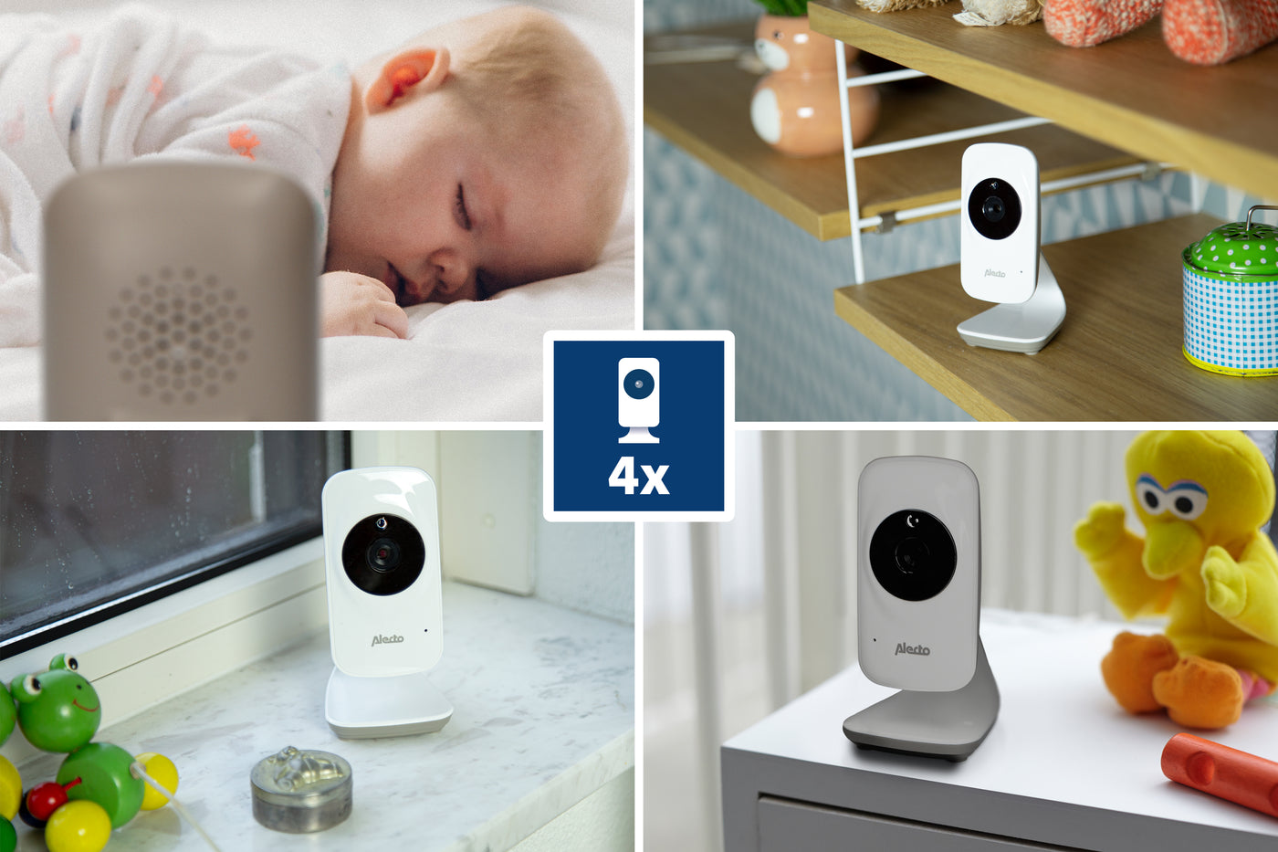 Alecto DVM-71 - Video baby monitor with 2.4" colour display, white/taupe