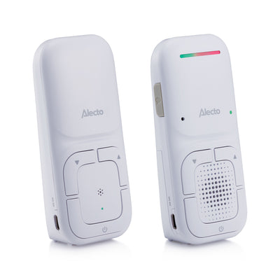 Alecto DBX130 - Babyphone audio Full Eco moderne avec qualité sonore DECT cristalline et longue autonomie en veille - Blanc