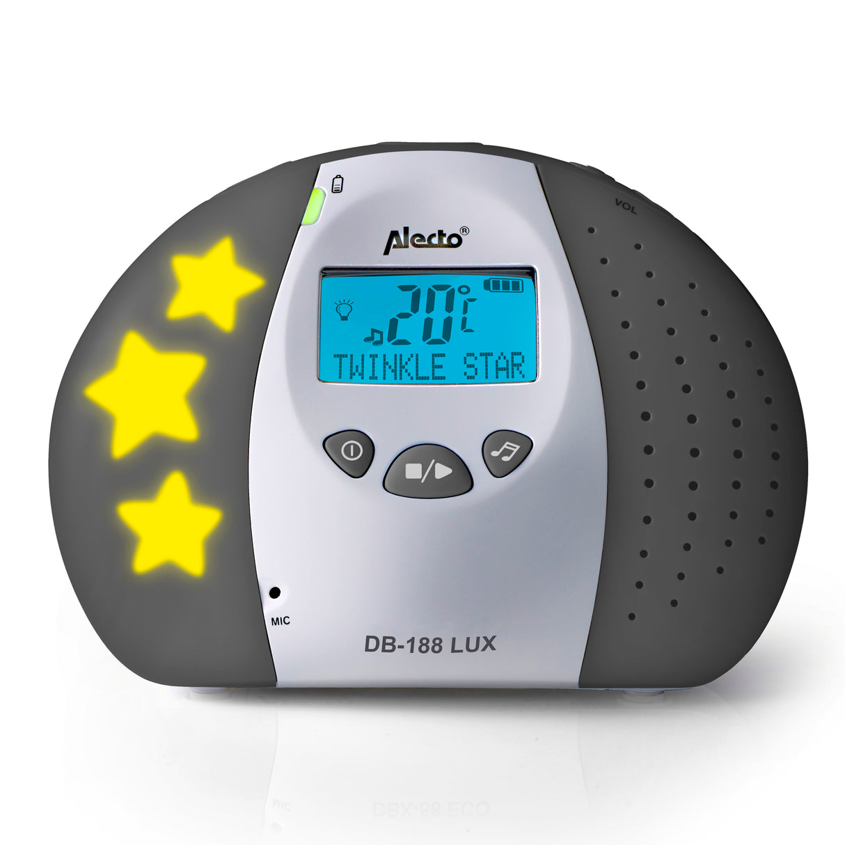 DB-188 LUX - Full Eco DECT babyfoon met display - wit/antraciet