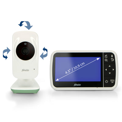 Alecto DVM149GN - Babyfoon met camera en 4.3" kleurenscherm, wit/groen