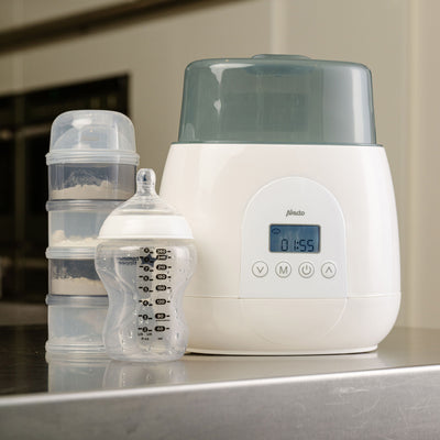 Alecto BW700TWIN - Snelle digitale duo flessenwarmer voor opwarmen, sterilisatie en ontdooien, wit