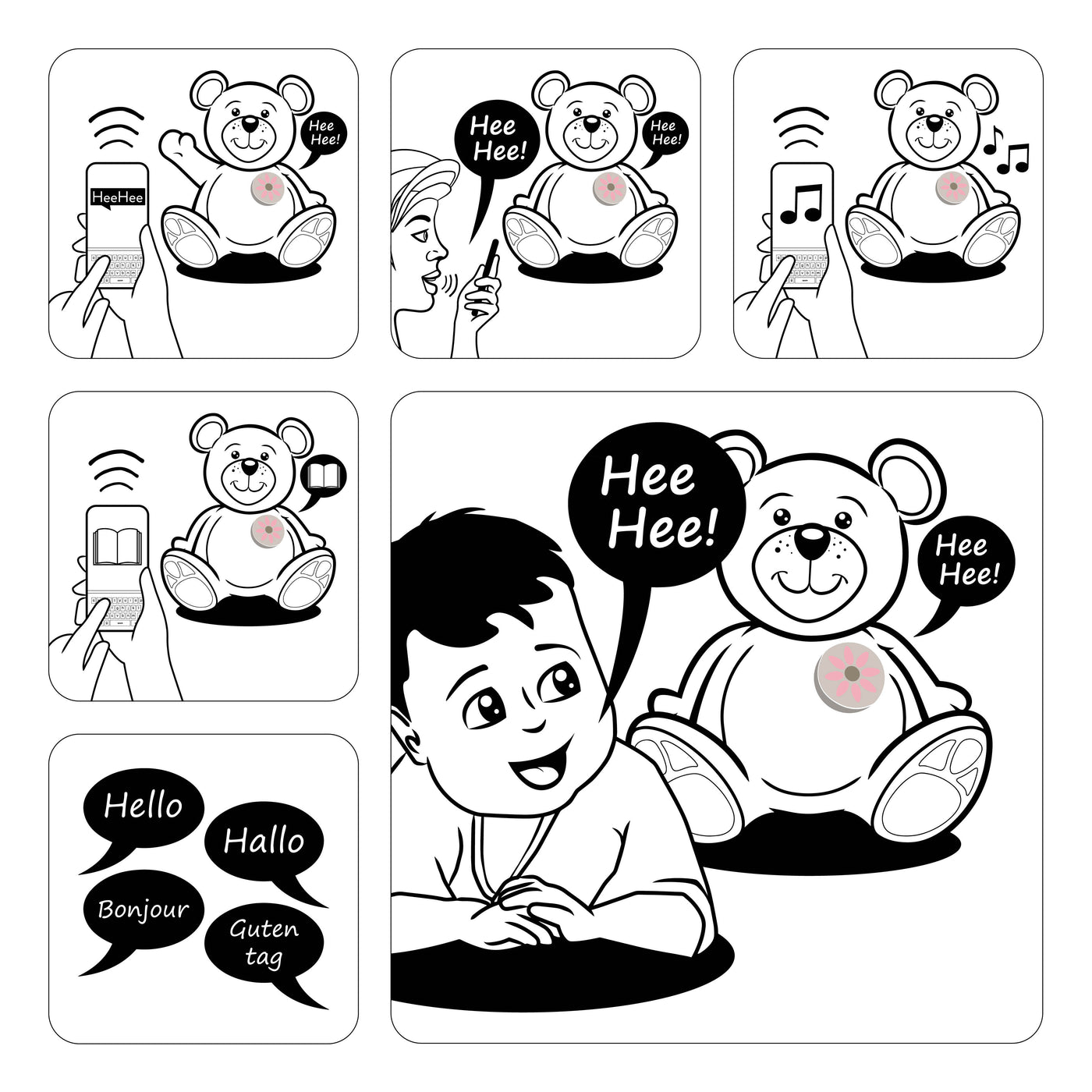 Alecto Baby HeeHee - Babbel button, maak van je knuffel een interactief vriendje