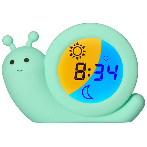 Alecto Baby BC110GN SIMON - Sleep trainer, night light and alarm clock, snail, mint green