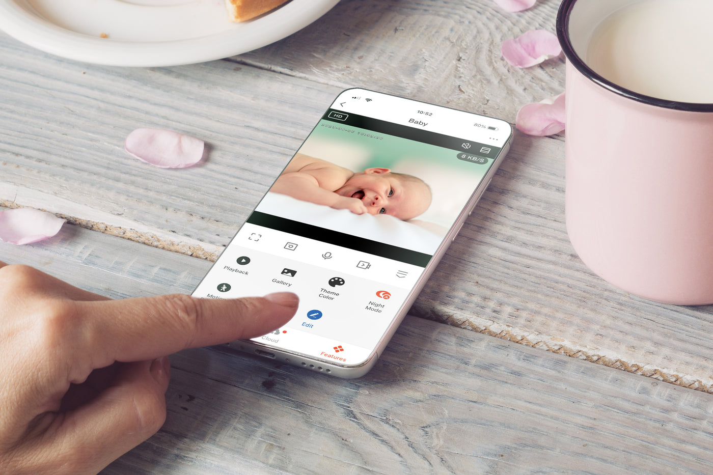 Alecto Vidéo Babyphone avec caméra et WiFi/WLAN - SMARTBABY5 Moniteur Vidéo  pour Bébé avec Vision Nocturne - Babyphone avec interphone et contrôlable