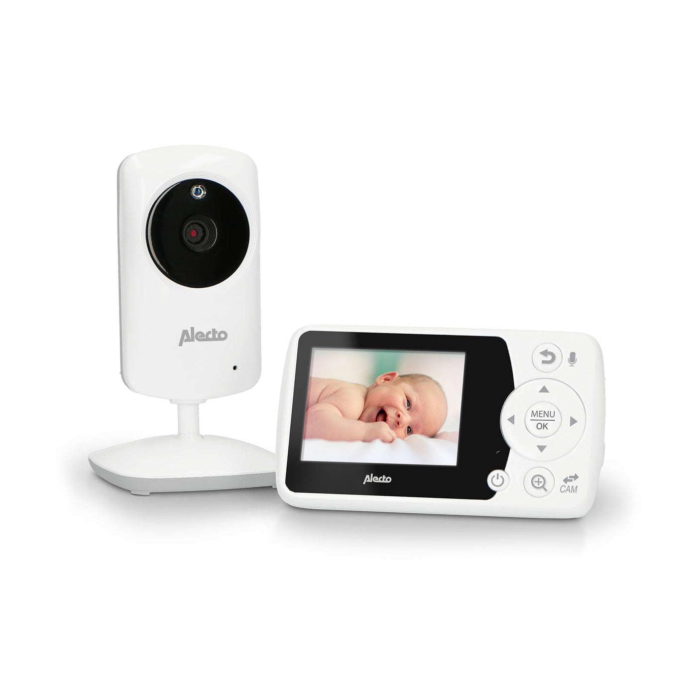 Alecto BO64 - Baby monitor with camera and 2.4" color screen - White