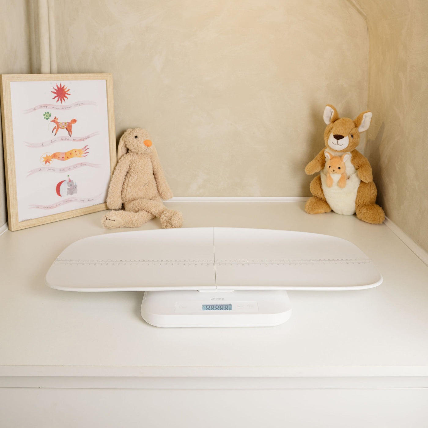 Alecto BC70 - Digitale babyweegschaal, personenweegschaal en dierenweegschaal in één - Tot 150 kg met afneembaar weegoppervlak - Wit