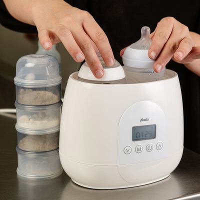 Alecto BW700TWIN - Snelle digitale duo flessenwarmer voor opwarmen, sterilisatie en ontdooien, wit