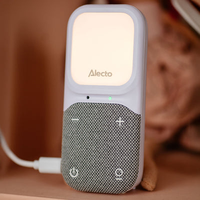 Alecto DBX140 - Moderne Full Eco audio babyfoon met heldere DECT-geluidskwaliteit, lange stand-by tijd en nachtlampje - Wit/Grijs