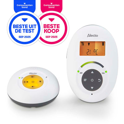 Alecto DBX-125 - Babyphone Full Eco DECT avec écran, blanc/anthracite