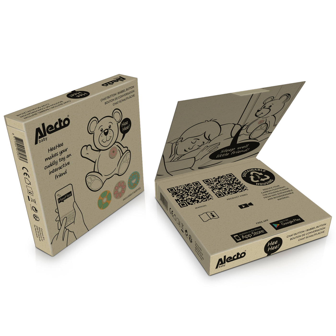 Alecto Baby HeeHee - Babbel button, maak van je knuffel een interactief vriendje