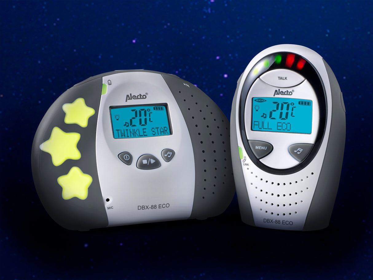 DB-188 LUX - Full Eco DECT babyfoon met display - wit/antraciet