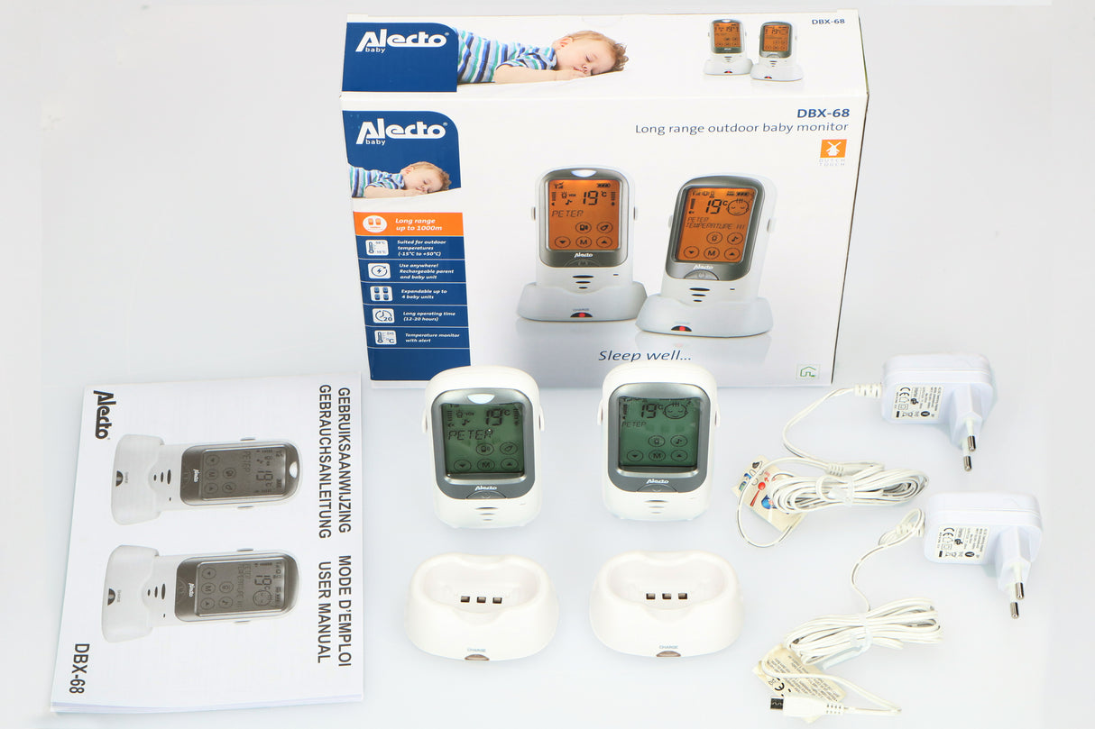 Alecto DBX-68 - Longe range outdoor baby monitor, white/anthracite