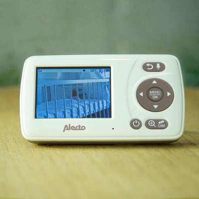Alecto DVM-71 - Babyphone avec caméra et écran couleur 2.4", blanc/taupe