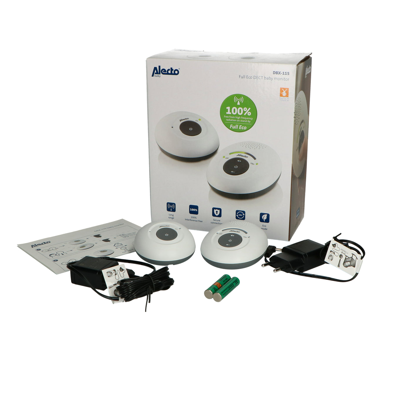 Alecto DBX-115 - Baby monitor Full Eco DECT, white/anthracite