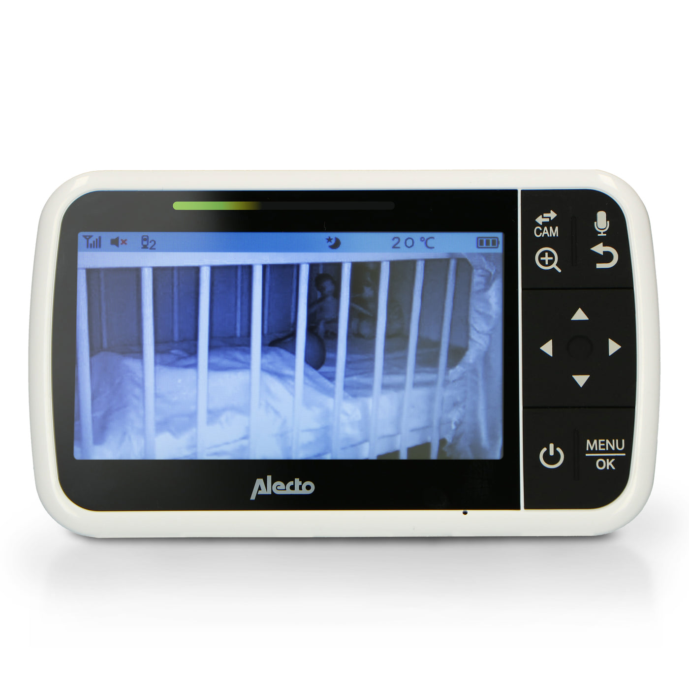 Alecto DVM149GN - Video baby monitor with 4.3" colour display, white/green