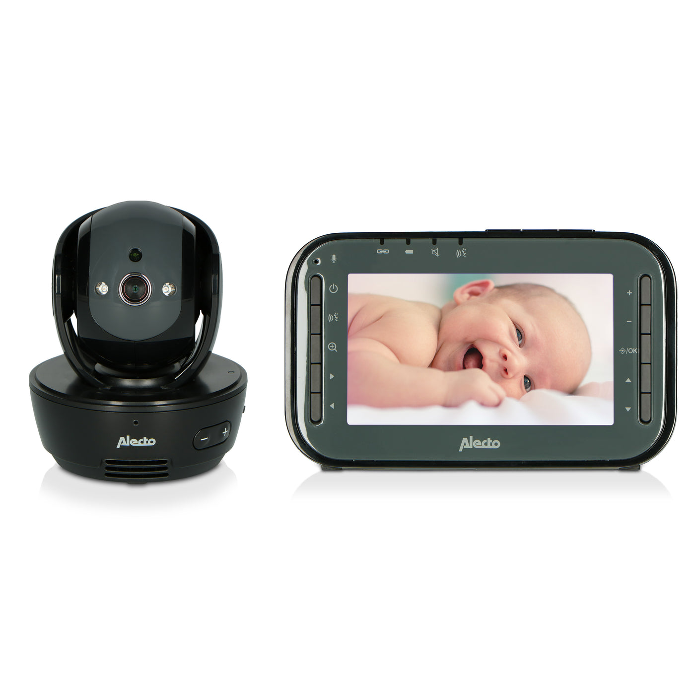 Alecto DVM200MBK - Video baby monitor with 4.3" colour display, black