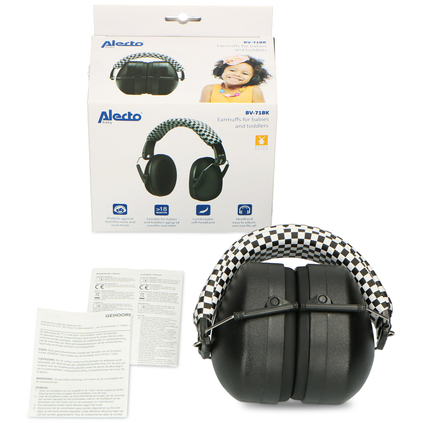 Alecto BV-71BK - Earmuffs for babies and toddlers, black