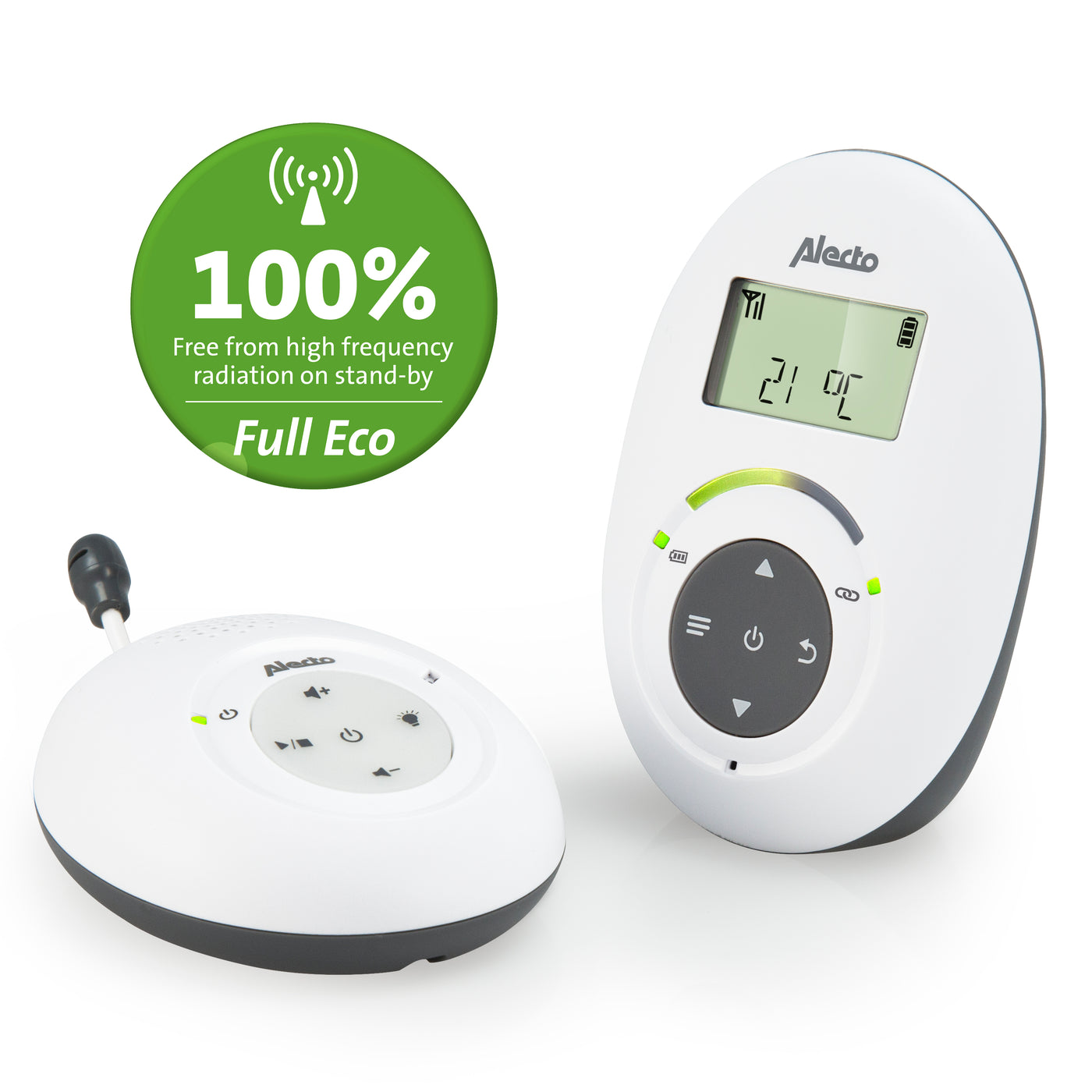 Alecto DBX-125 - Full Eco DECT baby monitor, white/anthracite