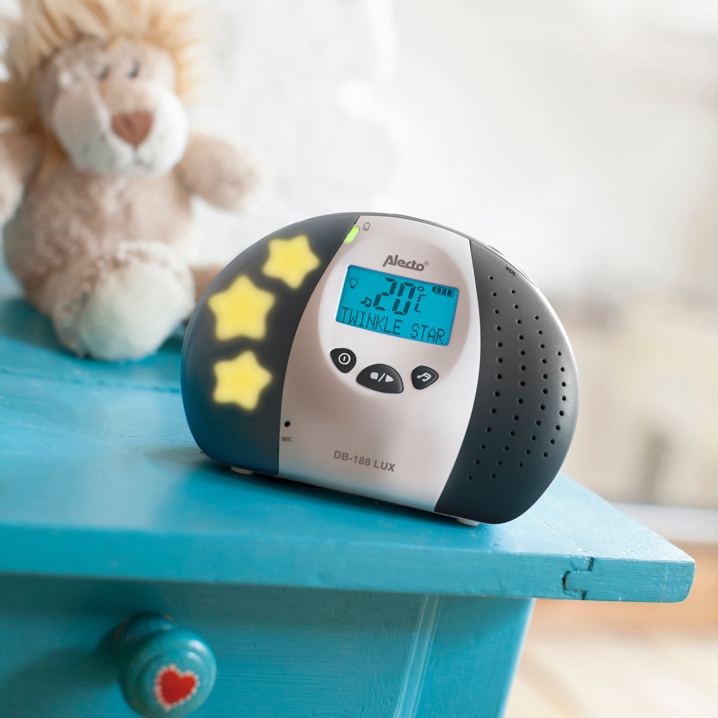 DB-188 LUX - Full Eco DECT baby monitor with display, white/anthracite