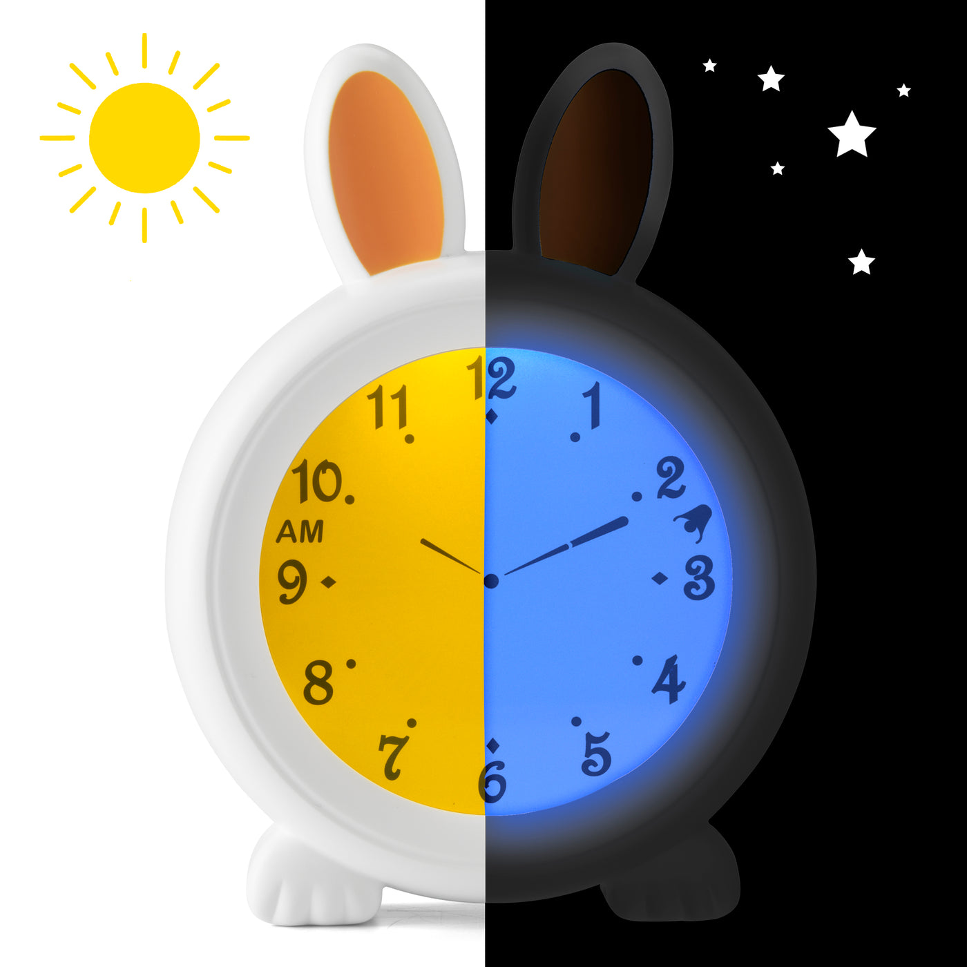 Alecto BC100BUNNY - Sleep trainer, night light and alarm clock, bunny