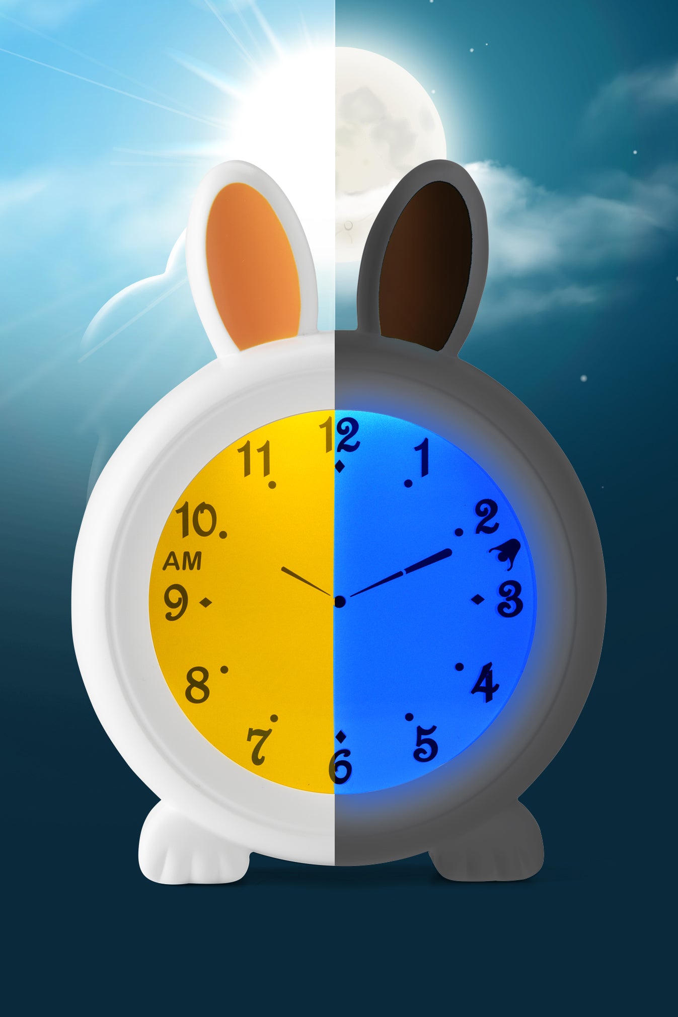 Alecto BC100BUNNY - Sleep trainer, night light and alarm clock, bunny
