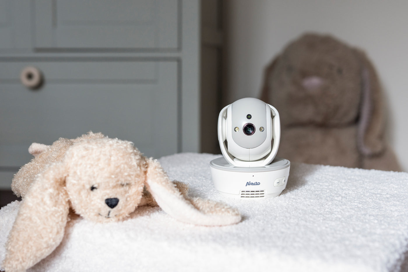 Alecto DVM200MGS - Babyfoon met camera en 4.3" kleurenscherm, wit/grijs