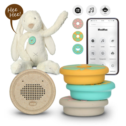 Alecto Baby HeeHee + knuffelkonijn - Babbel button, maak van je knuffel een interactief vriendje